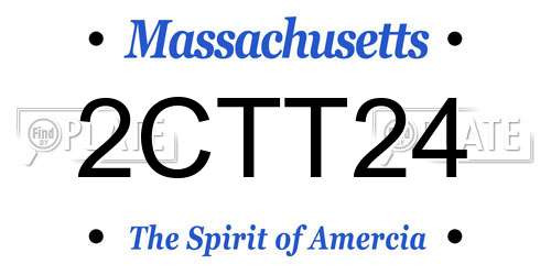 2CTT24 Massachusetts License Plate