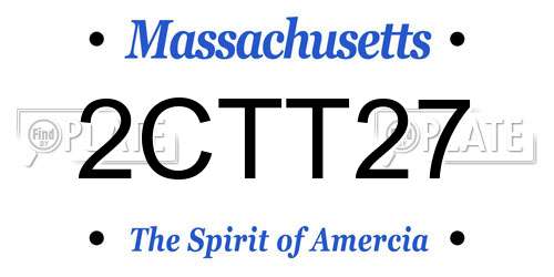 2CTT27 Massachusetts License Plate