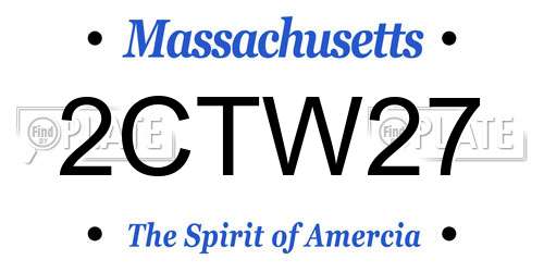 2CTW27 Massachusetts License Plate