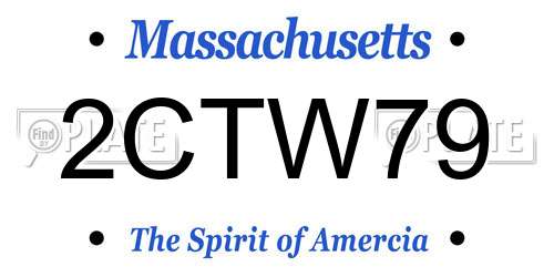 2CTW79 Massachusetts License Plate