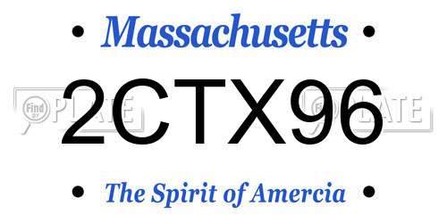 2CTX96 Massachusetts License Plate