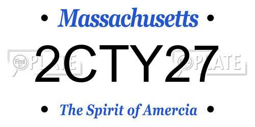 2CTY27 Massachusetts License Plate