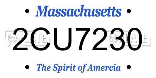 2CU7230 Massachusetts License Plate