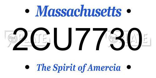 2CU7730 Massachusetts License Plate