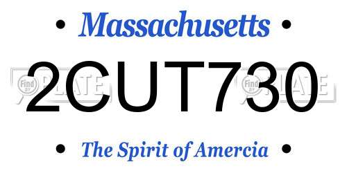 2CUT730 Massachusetts License Plate