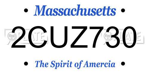 2CUZ730 Massachusetts License Plate