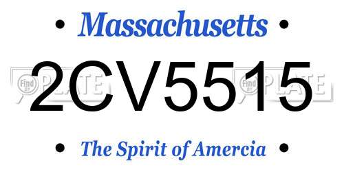 2CV5515 Massachusetts License Plate