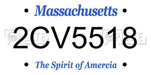 2CV5518 Massachusetts License Plate
