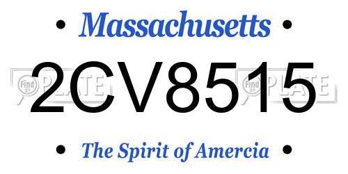 2CV8515 Massachusetts License Plate
