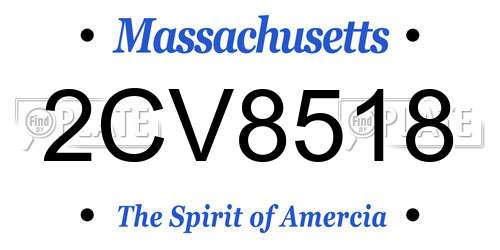 2CV8518 Massachusetts License Plate