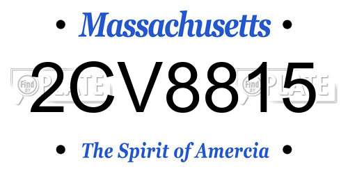 2CV8815 Massachusetts License Plate