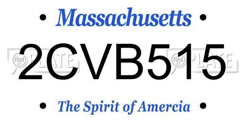 2CVB515 Massachusetts License Plate