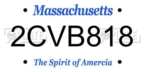 2CVB818 Massachusetts License Plate