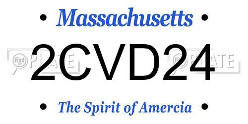 2CVD24 Massachusetts License Plate