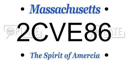 2CVE86 Massachusetts License Plate