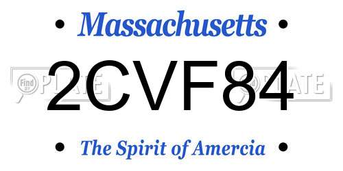 2CVF84 Massachusetts License Plate