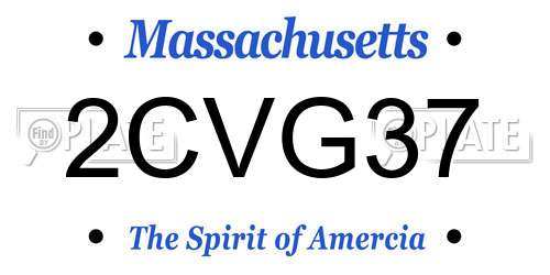 2CVG37 Massachusetts License Plate