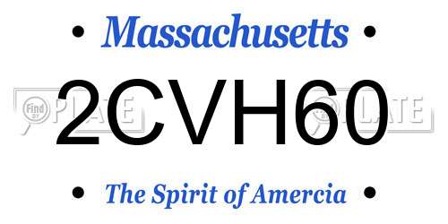 2CVH60 Massachusetts License Plate