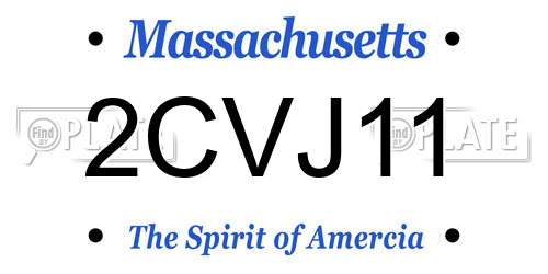 2CVJ11 Massachusetts License Plate