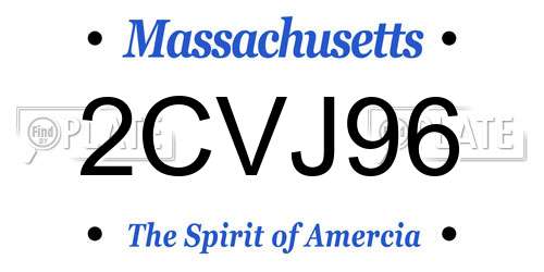 2CVJ96 Massachusetts License Plate