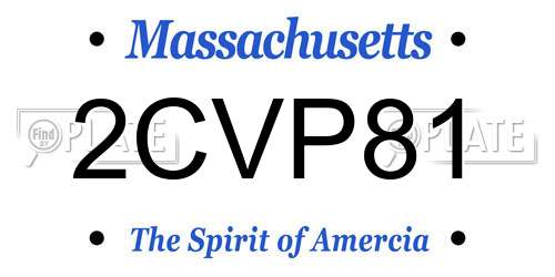 2CVP81 Massachusetts License Plate
