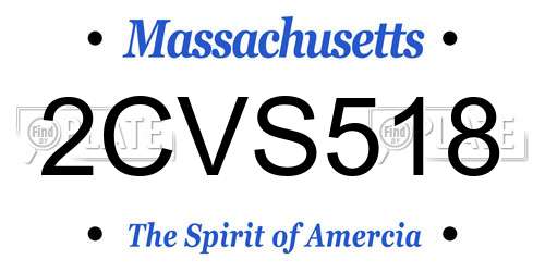 2CVS518 Massachusetts License Plate