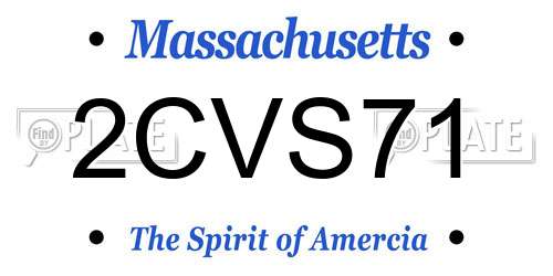 2CVS71 Massachusetts License Plate