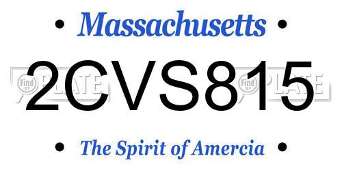 2CVS815 Massachusetts License Plate