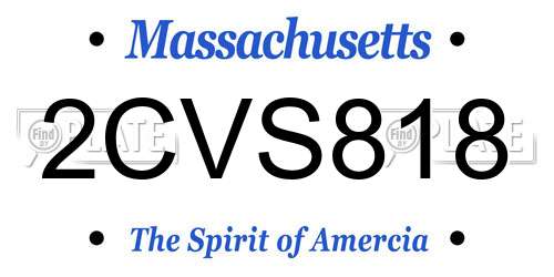 2CVS818 Massachusetts License Plate