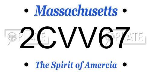 2CVV67 Massachusetts License Plate