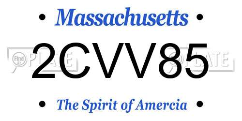 2CVV85 Massachusetts License Plate