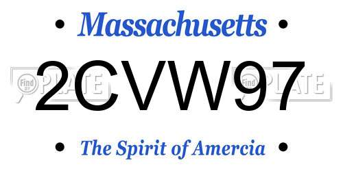 2CVW97 Massachusetts License Plate
