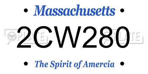2CW280 Massachusetts License Plate