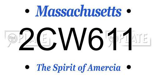 2CW611 Massachusetts License Plate