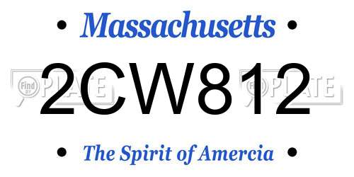 2CW812 Massachusetts License Plate