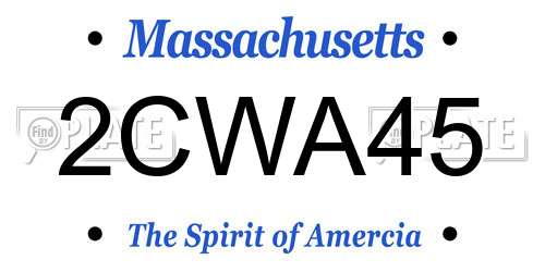 2CWA45 Massachusetts License Plate