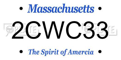 2CWC33 Massachusetts License Plate