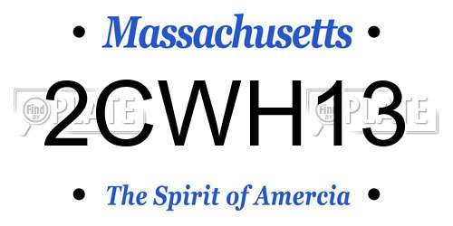 2CWH13 Massachusetts License Plate