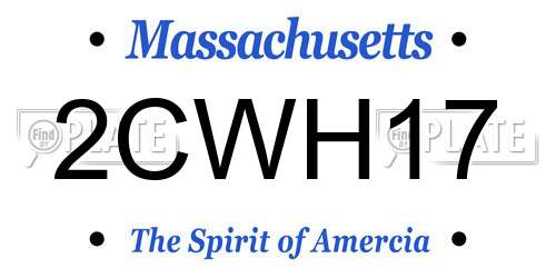 2CWH17 Massachusetts License Plate