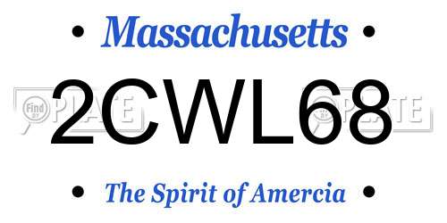 2CWL68 Massachusetts License Plate