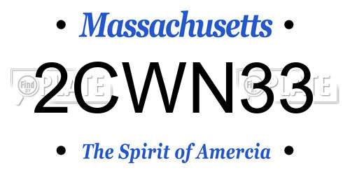 2CWN33 Massachusetts License Plate
