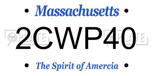 2CWP40 Massachusetts License Plate
