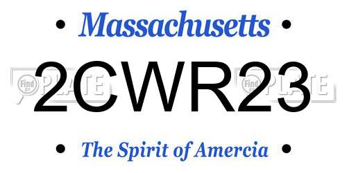 2CWR23 Massachusetts License Plate