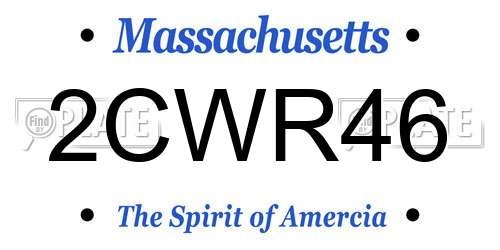 2CWR46 Massachusetts License Plate