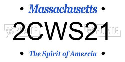 2CWS21 Massachusetts License Plate