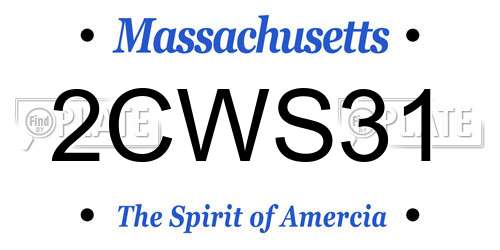 2CWS31 Massachusetts License Plate