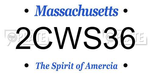 2CWS36 Massachusetts License Plate