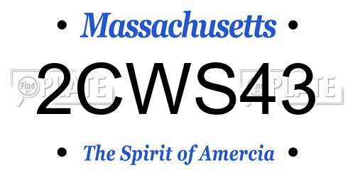 2CWS43 Massachusetts License Plate