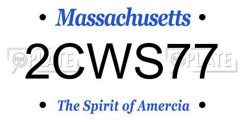 2CWS77 Massachusetts License Plate
