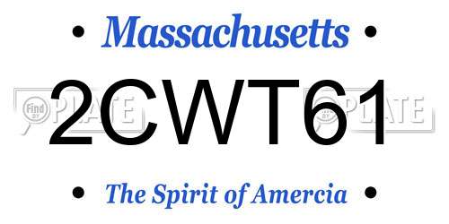 2CWT61 Massachusetts License Plate
